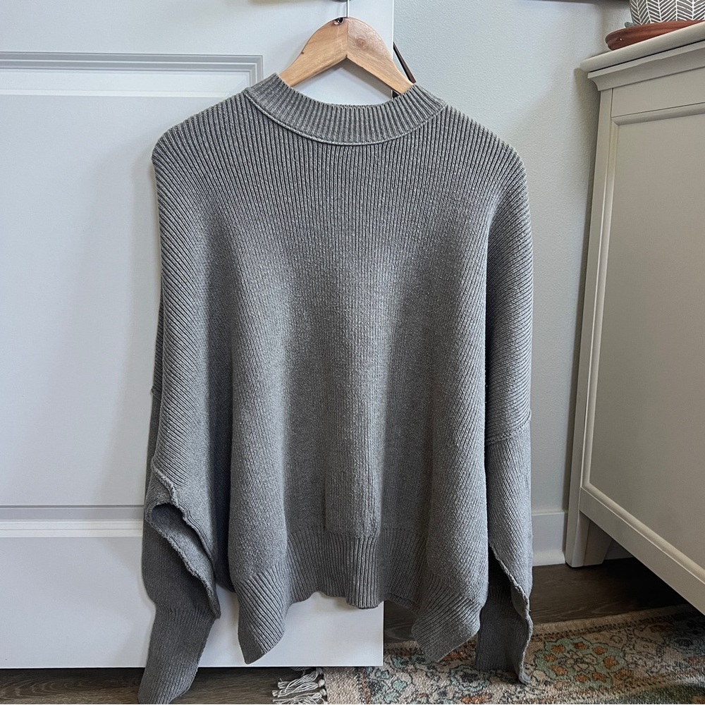 Free People Grey Easy Street Tunic Oversized Sweater XS
